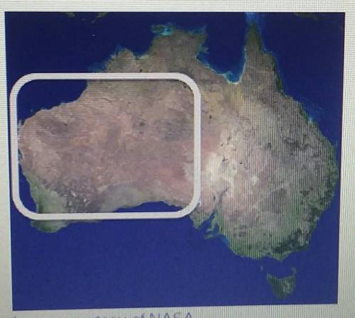 Image courtesy of NASA Which of Australia's physical features is circled on the map above? A. the C