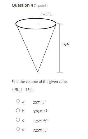 Find the volume of the given cone.
Pls help me, I am so stuckkkkkkkk!