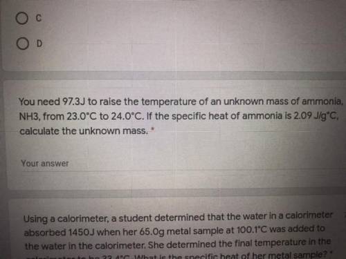 Calculate the unknown mass, show work.