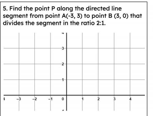 Find the point P along the directed line segment from point A(-3, 3) to point B (3, 0) that divides