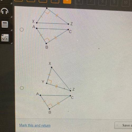 Which of these triangle pairs can be mapped to each other using both a translation and a rotation a