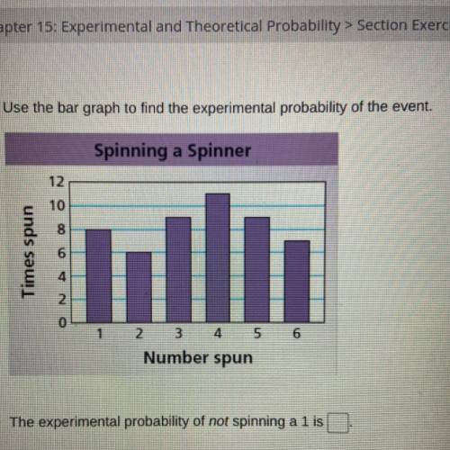 The experimental probability of not spinning a 1 is