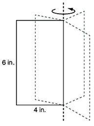 The given figure shows a rectangle being rotated about its length to obtain a three-dimensional sol