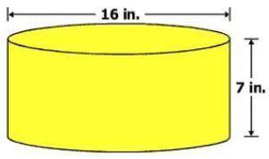 The diameter and height of a cylindrical container are shown.

The container is filled completely