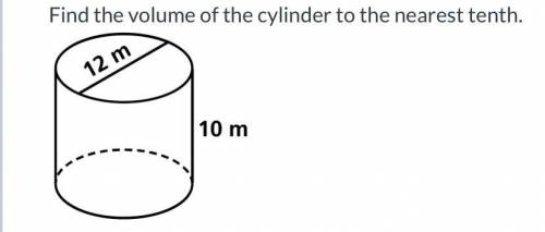 Find the volume of the cylinder to the nearest tenth