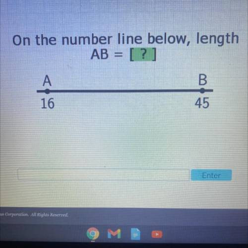 On number line below, length AB =? A16 B45
