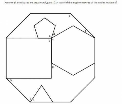 Please someone help

Assume all the figures are regular polygons. Can you find the angle me
