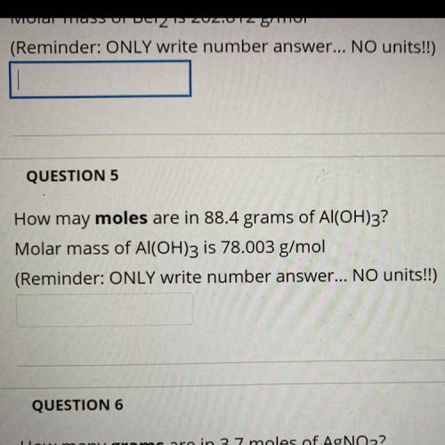 How may moles are in 88.4 grams of Al(OH)3?