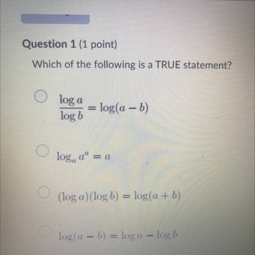 Which of the following is a true statement? (Algebra 2)