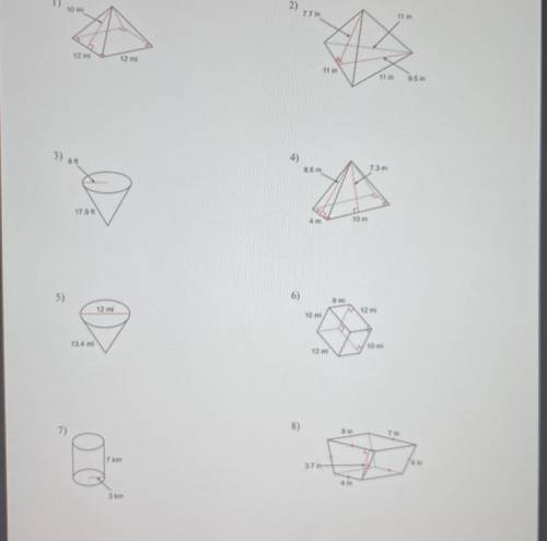 HELP

I need help finding the area for each figure, and if you do want to help me pls explain how