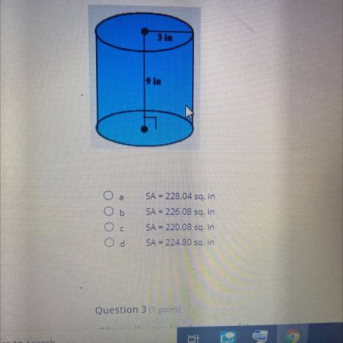 What is the surface area of the cylinder? Use 3,14 for pi and round your answer to the nearest hund
