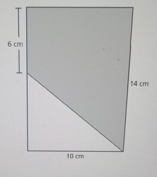 50 What is the area, in square centimeters, of the shaded part of the rectangle shown below? 6 cm 1