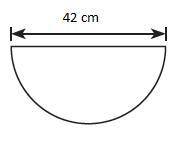 A sink is in the shape of a semicircle.
​Find the arc length of the sink.
use: 3.14