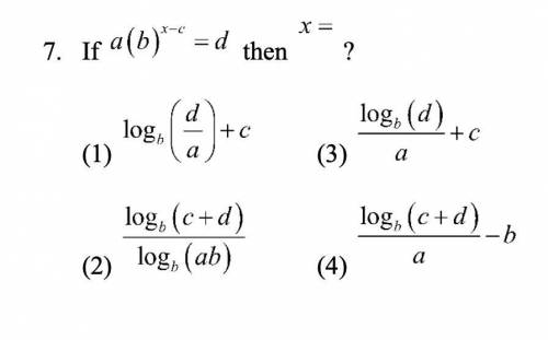 If a(b)^x-c=d then x=