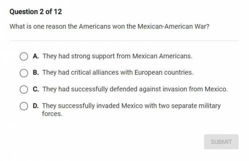 What is one reason the Americans won the Mexican-American war?