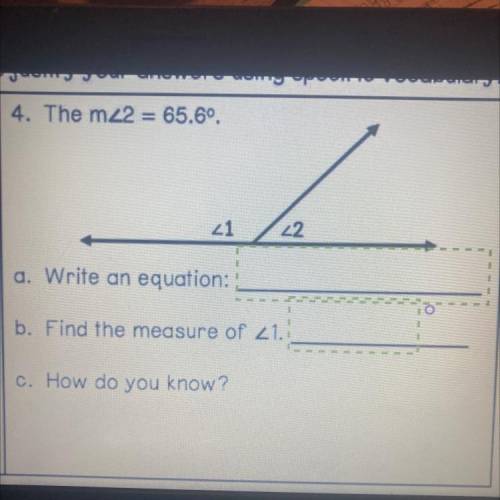Write an equation and find the measure of <1