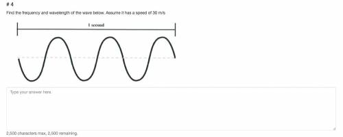Find the frequency and wavelength of the wave below. Assume it has a speed of 30 m/s