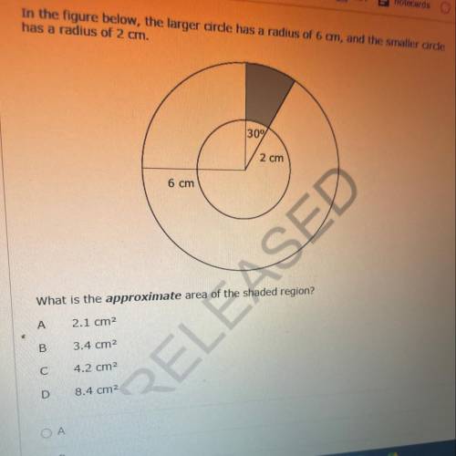 Answer? The larger circle has radius of 6cm