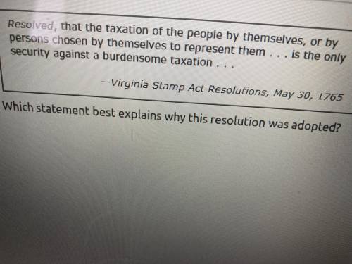 Which statement best explains why this resolution was adopted ?