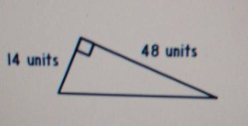 Find the missing side length of the triangle 48 units 14 units​
