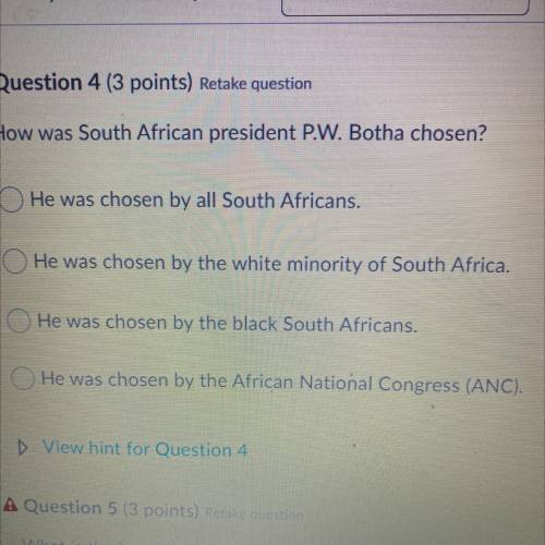How was South African president P.W. Botha chosen?

He was chosen by all South Africans.
He was ch