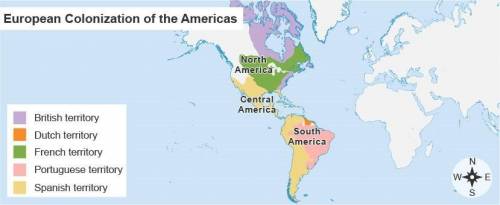 Review the map.

Which group had the most settlements in Central America?
the British
the French
t