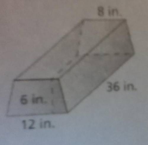 Paula made a window box shaped like a prism. What is the volume of the window box? Please, answer