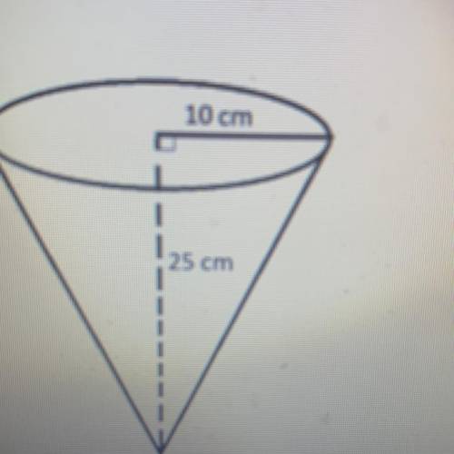 Find the volume of the cone use pi=3.14 Round to the nearest hundredth?