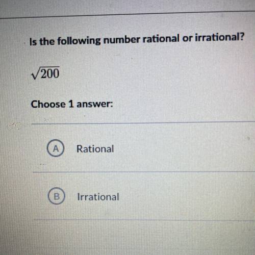 Rational or irrational?