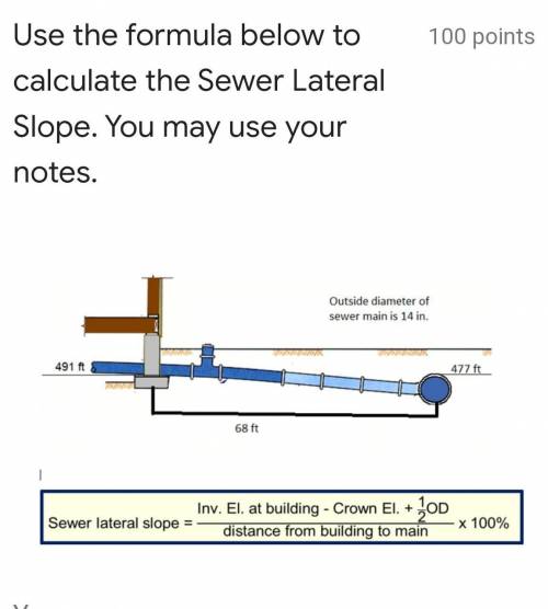 Calculating sewer lateral slope​