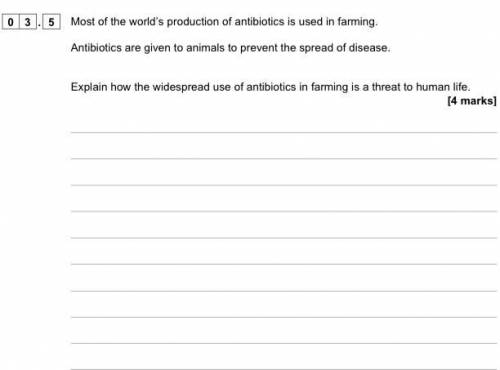 Explain how the widespread use of antibiotics in farming is a threat to human life?