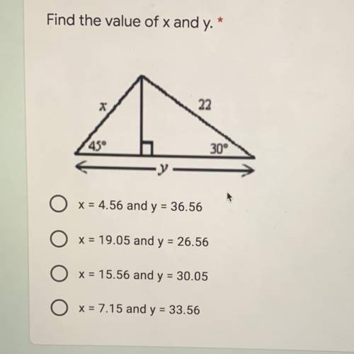 Find the value of x and y plz help bc idek what this is