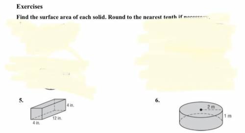 Need help fast right now. Find the surface area of each solid. Round to the nearest tenth of necess
