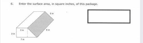 Enter the surface area,in square inches,of this package.​Explain how you got the answer.