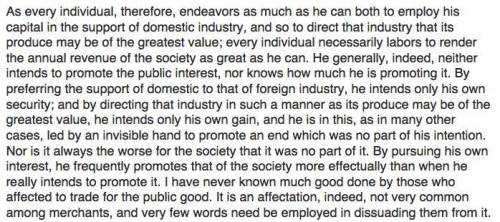 HELPPP 20 POINTTTSSS

Why did Adam Smith believe it was better to pursue personal interests, rathe
