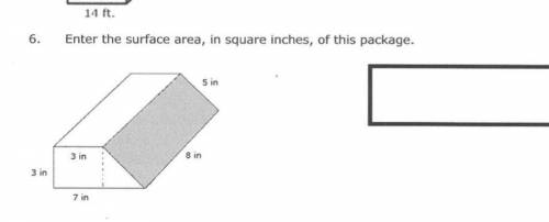 Enter the surface area,in square inches,of this package.​ Please explain how you got the answer.​