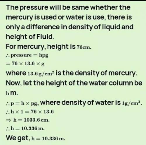 suppose a scientist was able to construct a barometer with a liquid being twice denser than mercury,