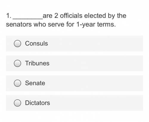 _____ are 2 officials elected by the senators who serve for 1-year terms.