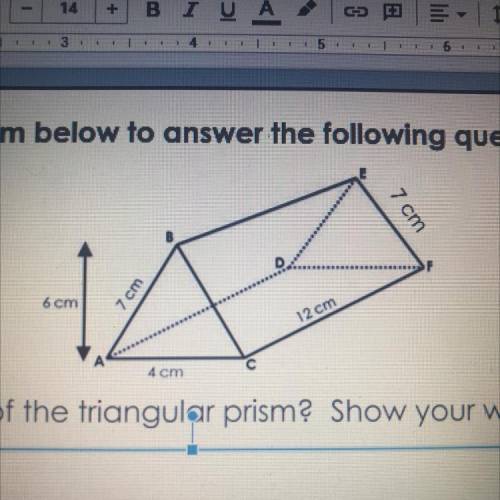 What is the volume of the triangular prism? Show your work.