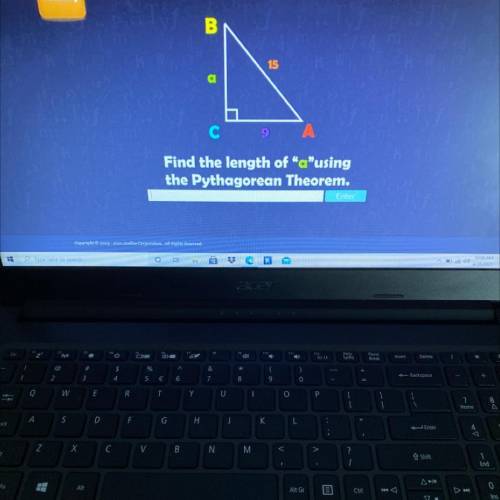 Please help me

B
15
C
9
А
Find the length of ausing
the Pythagorean Theorem.
Enter