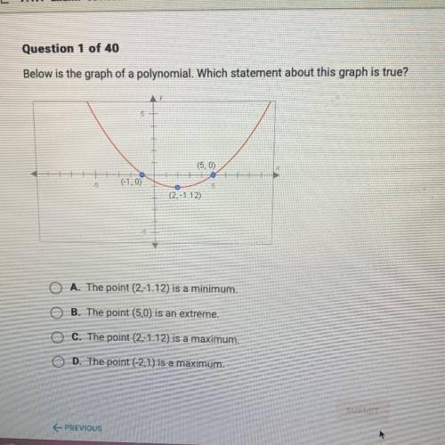 Below is the graph of a polynomial. Which statement about this graph is true