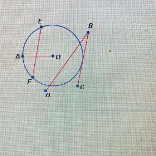 Which of the segments below is a secant?
A. BO
B. BC
C. AO