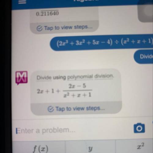 What is quotient of 2x3 + 3x2 + 5x - 4 divided by x2 + x + 1