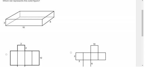 Which net represents this solid figure?

Rectangular prism 5.
Net of a rectangular prism 10.
Net o