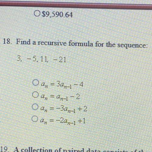 Find a recursive formula for the sequence