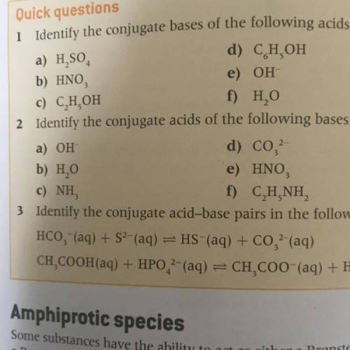 What is the conjugate acid of 2d)?