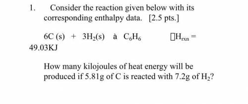 Consider the reaction below with its corresponding enthalpy data.