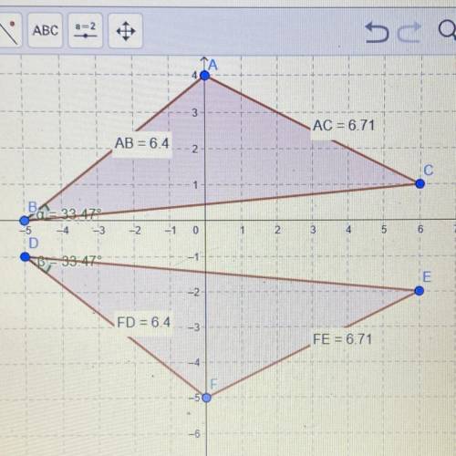 What rigid transformations would map the copied triangle back onto the original?