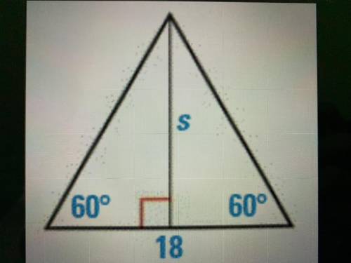 Find the value of S of the triangle
