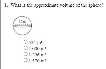 What is the approximate volume of the sphere